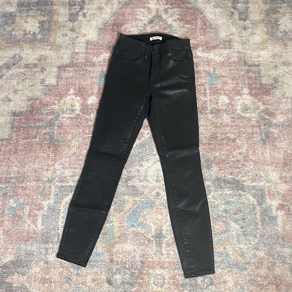 Good American good legs leather like coated jeans size 0/25 - Picture 2 of 4